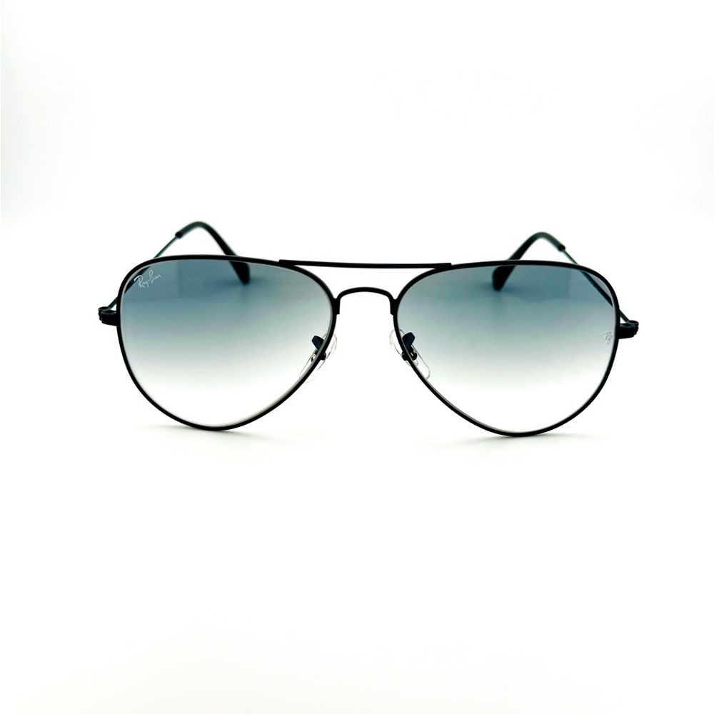 Ray-Ban Aviator Gradient Sunglasses RB3025 Black Frame Light Gray Lenses UNISEX! - Picture 7 of 15